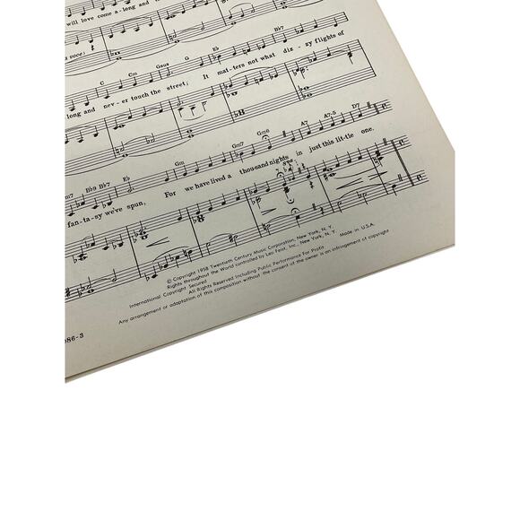 Ill Remember Tonight Sheet Music 1958 Mardi Bras Pat Boone Fain Webster - Picture 4 of 5